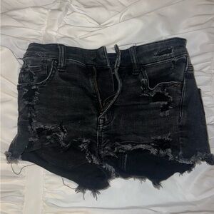 Black Mid Rise America Eagle Shorts